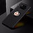 Funda Silicona Carcasa Ultrafina Goma con Magnetico Anillo de dedo Soporte para Xiaomi Poco X3 NFC Oro y Negro