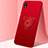 Funda Silicona Carcasa Ultrafina Goma con Magnetico Anillo de dedo Soporte para Xiaomi Redmi 7A Rojo