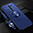 Funda Silicona Carcasa Ultrafina Goma con Magnetico Anillo de dedo Soporte para Xiaomi Redmi 9 Azul