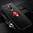 Funda Silicona Carcasa Ultrafina Goma con Magnetico Anillo de dedo Soporte para Xiaomi Redmi K30 4G Rojo y Negro