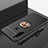 Funda Silicona Carcasa Ultrafina Goma con Magnetico Anillo de dedo Soporte para Xiaomi Redmi Note 8 (2021) Oro y Negro