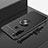 Funda Silicona Carcasa Ultrafina Goma con Magnetico Anillo de dedo Soporte para Xiaomi Redmi Note 8T Negro