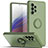 Funda Silicona Carcasa Ultrafina Goma con Magnetico Anillo de dedo Soporte QW1 para Samsung Galaxy A73 5G Ejercito Verde