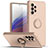 Funda Silicona Carcasa Ultrafina Goma con Magnetico Anillo de dedo Soporte QW1 para Samsung Galaxy A73 5G Rosa