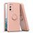 Funda Silicona Carcasa Ultrafina Goma con Magnetico Anillo de dedo Soporte QW1 para Samsung Galaxy S20 Lite 5G Rosa