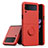 Funda Silicona Carcasa Ultrafina Goma con Magnetico Anillo de dedo Soporte QW1 para Samsung Galaxy Z Flip3 5G Rojo