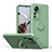Funda Silicona Carcasa Ultrafina Goma con Magnetico Anillo de dedo Soporte QW1 para Xiaomi Mi 12T Pro 5G Ejercito Verde