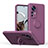 Funda Silicona Carcasa Ultrafina Goma con Magnetico Anillo de dedo Soporte QW1 para Xiaomi Mi 12T Pro 5G Morado