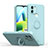 Funda Silicona Carcasa Ultrafina Goma con Magnetico Anillo de dedo Soporte QW1 para Xiaomi Poco C51 Azul Claro