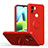 Funda Silicona Carcasa Ultrafina Goma con Magnetico Anillo de dedo Soporte QW1 para Xiaomi Poco C51 Rojo
