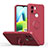 Funda Silicona Carcasa Ultrafina Goma con Magnetico Anillo de dedo Soporte QW1 para Xiaomi Poco C51 Rojo Rosa