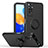 Funda Silicona Carcasa Ultrafina Goma con Magnetico Anillo de dedo Soporte QW1 para Xiaomi Redmi Note 11 4G (2022) Negro