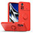 Funda Silicona Carcasa Ultrafina Goma con Magnetico Anillo de dedo Soporte QW1 para Xiaomi Redmi Note 11E Pro 5G Rojo