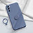 Funda Silicona Carcasa Ultrafina Goma con Magnetico Anillo de dedo Soporte S01 para Samsung Galaxy S20 FE 5G Gris Lavanda