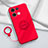 Funda Silicona Carcasa Ultrafina Goma con Magnetico Anillo de dedo Soporte S02 para Oppo Reno8 5G Rojo