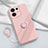 Funda Silicona Carcasa Ultrafina Goma con Magnetico Anillo de dedo Soporte S03 para Oppo Reno8 5G Rosa