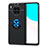 Funda Silicona Carcasa Ultrafina Goma con Magnetico Anillo de dedo Soporte SD1 para Huawei Honor 50 Lite Azul y Negro