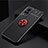 Funda Silicona Carcasa Ultrafina Goma con Magnetico Anillo de dedo Soporte SD1 para Vivo X60 Pro 5G Rojo y Negro