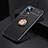 Funda Silicona Carcasa Ultrafina Goma con Magnetico Anillo de dedo Soporte SD1 para Xiaomi Mi 12T Pro 5G Oro y Negro