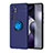 Funda Silicona Carcasa Ultrafina Goma con Magnetico Anillo de dedo Soporte SD1 para Xiaomi Mi Note 10 Lite Azul