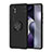 Funda Silicona Carcasa Ultrafina Goma con Magnetico Anillo de dedo Soporte SD1 para Xiaomi Mi Note 10 Lite Negro