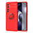 Funda Silicona Carcasa Ultrafina Goma con Magnetico Anillo de dedo Soporte SD1 para Xiaomi Mi Note 10 Lite Rojo