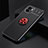 Funda Silicona Carcasa Ultrafina Goma con Magnetico Anillo de dedo Soporte SD1 para Xiaomi Poco C50 Rojo y Negro