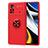 Funda Silicona Carcasa Ultrafina Goma con Magnetico Anillo de dedo Soporte SD1 para Xiaomi Poco X4 Pro 5G Rojo