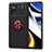 Funda Silicona Carcasa Ultrafina Goma con Magnetico Anillo de dedo Soporte SD1 para Xiaomi Poco X4 Pro 5G Rojo y Negro