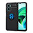 Funda Silicona Carcasa Ultrafina Goma con Magnetico Anillo de dedo Soporte SD1 para Xiaomi Redmi 10 Prime Plus 5G Azul y Negro