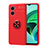 Funda Silicona Carcasa Ultrafina Goma con Magnetico Anillo de dedo Soporte SD1 para Xiaomi Redmi 10 Prime Plus 5G Rojo