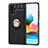 Funda Silicona Carcasa Ultrafina Goma con Magnetico Anillo de dedo Soporte SD1 para Xiaomi Redmi Note 10 4G Oro y Negro