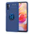 Funda Silicona Carcasa Ultrafina Goma con Magnetico Anillo de dedo Soporte SD1 para Xiaomi Redmi Note 10 5G Azul