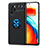 Funda Silicona Carcasa Ultrafina Goma con Magnetico Anillo de dedo Soporte SD1 para Xiaomi Redmi Note 10 Pro 5G Azul y Negro