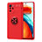 Funda Silicona Carcasa Ultrafina Goma con Magnetico Anillo de dedo Soporte SD1 para Xiaomi Redmi Note 10 Pro 5G Rojo