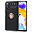 Funda Silicona Carcasa Ultrafina Goma con Magnetico Anillo de dedo Soporte SD1 para Xiaomi Redmi Note 11 Pro 5G Oro y Negro