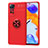 Funda Silicona Carcasa Ultrafina Goma con Magnetico Anillo de dedo Soporte SD1 para Xiaomi Redmi Note 11 Pro 5G Rojo