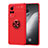 Funda Silicona Carcasa Ultrafina Goma con Magnetico Anillo de dedo Soporte SD2 para Vivo X60 Pro 5G Rojo