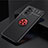 Funda Silicona Carcasa Ultrafina Goma con Magnetico Anillo de dedo Soporte SD2 para Xiaomi Mi 11X Pro 5G Rojo y Negro