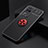 Funda Silicona Carcasa Ultrafina Goma con Magnetico Anillo de dedo Soporte SD2 para Xiaomi Poco F4 5G Rojo y Negro