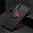 Funda Silicona Carcasa Ultrafina Goma con Magnetico Anillo de dedo Soporte SD2 para Xiaomi Poco M3 Rojo y Negro