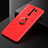 Funda Silicona Carcasa Ultrafina Goma con Magnetico Anillo de dedo Soporte SD2 para Xiaomi Redmi 9 Rojo