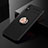 Funda Silicona Carcasa Ultrafina Goma con Magnetico Anillo de dedo Soporte SD2 para Xiaomi Redmi 9A Oro y Negro