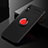 Funda Silicona Carcasa Ultrafina Goma con Magnetico Anillo de dedo Soporte SD2 para Xiaomi Redmi 9A Rojo y Negro