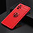 Funda Silicona Carcasa Ultrafina Goma con Magnetico Anillo de dedo Soporte SD2 para Xiaomi Redmi Note 10 Pro 4G Rojo
