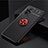 Funda Silicona Carcasa Ultrafina Goma con Magnetico Anillo de dedo Soporte SD2 para Xiaomi Redmi Note 10 Pro Max Rojo y Negro