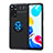 Funda Silicona Carcasa Ultrafina Goma con Magnetico Anillo de dedo Soporte SD2 para Xiaomi Redmi Note 11 4G (2022) Azul y Negro