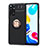 Funda Silicona Carcasa Ultrafina Goma con Magnetico Anillo de dedo Soporte SD2 para Xiaomi Redmi Note 11 4G (2022) Oro y Negro