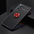 Funda Silicona Carcasa Ultrafina Goma con Magnetico Anillo de dedo Soporte SD2 para Xiaomi Redmi Note 11 Pro 4G Rojo y Negro