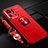 Funda Silicona Carcasa Ultrafina Goma con Magnetico Anillo de dedo Soporte SD3 para Xiaomi Mi Mix 4 5G Rojo